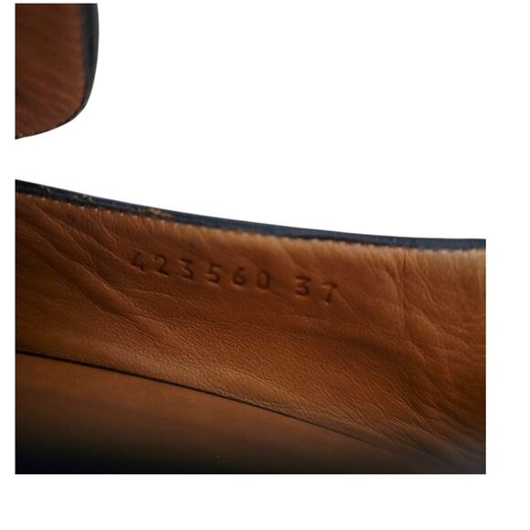 Gucci Peyton Studded Loafers 423560 Black Leather GG Web IT 37 US 7 - Picture 10 of 12